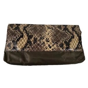 Vintage‎ Carlo Falchi by Falchi Brown Beige Faux Snake Skin Crossbody, Clutch
